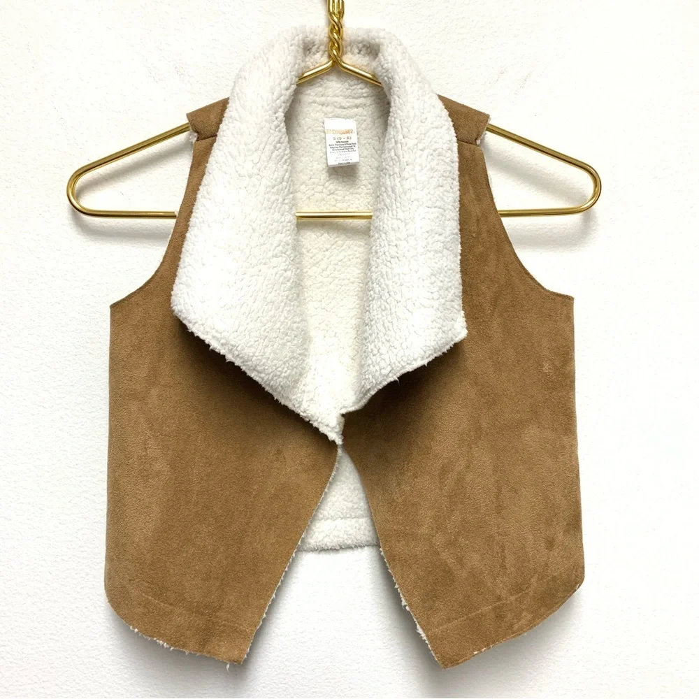 Gymboree Faux Suede Sherpa Lined Vest Jacket Girls Sz Small‎ Winter Boho Western